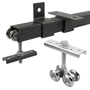 Poulie suspendue moderne à 4 roues, rouleau de porte en acier pour armoire, panneau écologique, porte en bois, installation facile par vis - Product Image 2