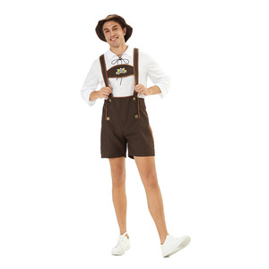 Disfraz de Cervecero Bávaro para Hombre del Oktoberfest de Múnich, Color Marrón, Tallas M-3XL, con Sombrero, Ropa para Actuaciones - Product Image 1