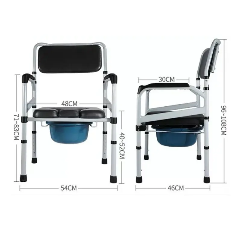 Patient Manual Aluminum Steel Uplift Toilet Transfer Portable Foldable Commode Chairs Shower With Commode