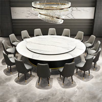 Luxe gesinterd stenen grote ronde tafel - 15/20-persoons eettafelset voor hotel, restaurant, villa
