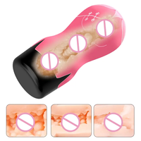 Masturbateurs masculins, jouet de poche sans mains en silicone souple double face, texture réaliste, gobelet d'avion pour la masturbation