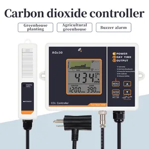 Monitor karbon dioksida AS, kualitas tinggi & pengontrol Dual Channel NDIR Sensor CO2 siang malam Meter untuk pertanian