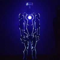 Costume de robot LED sans fil personnalisé, moderne, style Tron, programmable, pour spectacle de danse de groupe, personnalisable, adulte unisexe