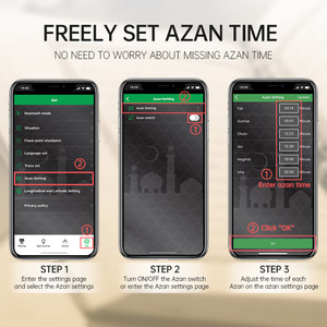 Bluetooth Quran speaker App <b>control</b> LED touch Night light <b>lamp</b> portable alarm Azan clock quran player - Product Image 4