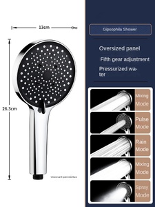Buse de <span class=keywords><strong>douche</strong></span> à main noire étoile transfrontalière tête d'auvent de bain pressurisée forte avec accessoires de robinet de salle de bain - Product Image 6