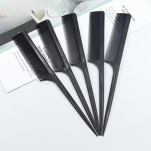 Peigne à queue pointue en plastique noir, grande taille, pour usage domestique, coiffure, design antistatique à dents fines - Product Image 3