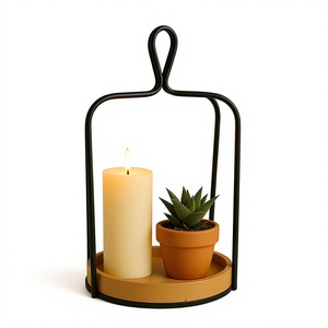 Lanterne porte-bougie créative en fil de fer, forme cerf classique, durable, écologique, faite à la main, pour la décoration de table de salle à manger à la maison - Product Image 4