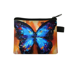 Nuevo Monedero Infantil con Estampado de Mariposas, Porta Tarjetas Portátil para Estudiantes, con Cierre de Poliéster Transpirable - Product Image 4