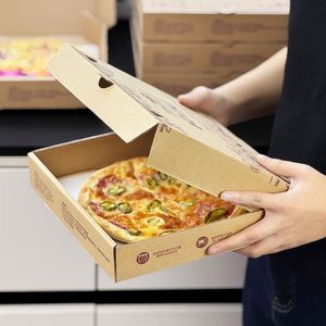 กล่องพิซซ่าทำจากวัสดุรีไซเคิลแบบกำหนดเอง บรรจุภัณฑ์อาหารจานด่วน กล่องอาหารแบบใช้แล้วทิ้ง ขนาด 12 16 18 นิ้ว - Product Image 3
