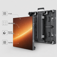 Module LED P1.83 à pas fin pour mur vidéo de location, service frontal magnétique 500x500mm pour affichage en stand d'exposition