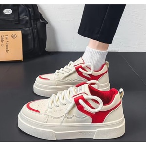 Versatile Men's Casual Sports Board <b>Shoes</b> Thick-Soled <b>White</b> <b>Leather</b> New Popular Waterproof Trendy Design Mesh for Spring Winter - Product Image 2