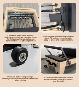Reformer de Pilates Profesional de Madera de Arce - Sistema de Resortes de Alta Resistencia y Barra de Pies Personalizada - Product Image 3