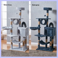 Arbre à chat en peluche à 6 niveaux, grande tour pour chat, condo pour chat toutes saisons