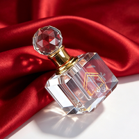 Vente en gros de flacons de parfum en cristal facetté de luxe, flacons de parfum en verre vides pour cadeau