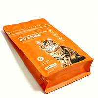 Emballage alimentaire refermable à fond carré et huit soudures, personnalisé, pour aliments pour chats et chiens, en MOPP PET PE mat, avec fermeture éclair, qualité alimentaire, résistant à l'humidité