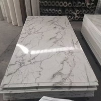 Panneau en PVC brillant effet marbre UV, écologique, pour décoration murale intérieure, alternative au marbre naturel