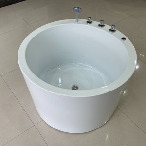 Bañeras Redondas Modernas Blancas Independientes para Hoteles, Ecológicas, con Desagüe, Función de Hidromasaje, Aptas para Bebés - Product Image 4