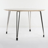 Table à manger ronde moderne et durable en bois avec pieds en acier inoxydable de 3,93 pieds pour 4 personnes