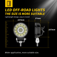 Phare de travail LED rond de 4 pouces à faisceau hybride, feu antibrouillard, phare auxiliaire en aluminium pour SUV et camion tout-terrain