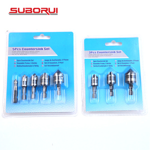 Suborui ชุดดอกสว่านหัวหกเหลี่ยมเหล็กกล้าคาร์บอนสูงสำหรับงานไม้3ชิ้น5ขลุ่ย90องศา - Product Image 4