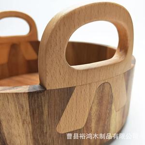 จานไม้ทรงกลมสำหรับเก็บถั่วและผลไม้ ใช้ในครัวเรือน - Product Image 5