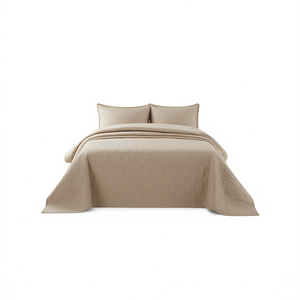 Juego de edredón floral vintage Db reversible color caqui, tamaño twin, twin XL, queen, con costuras de patchwork, lana y poliéster, para bodas, hoteles, hospitales - Product Image 1