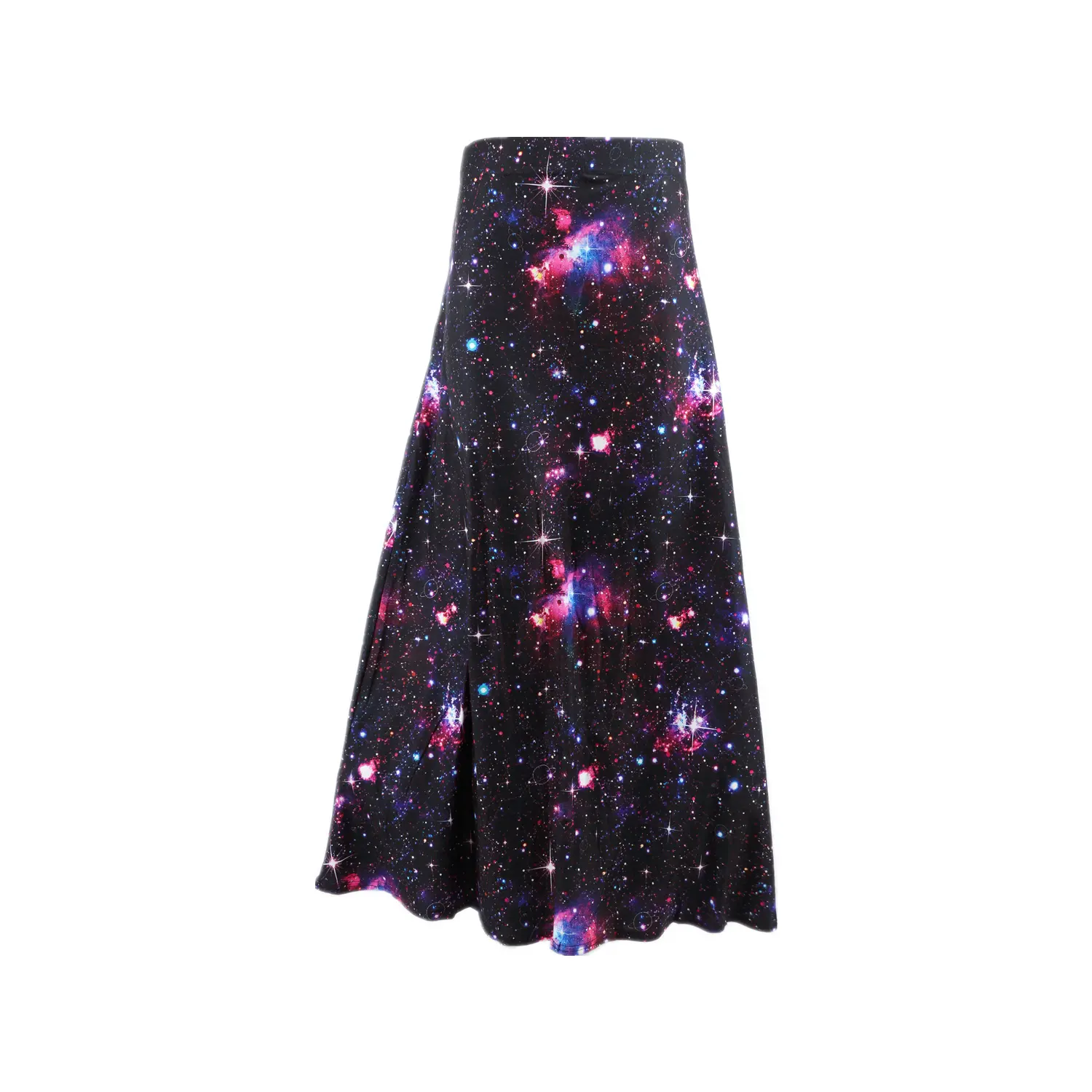 Fashion Women Maxi Dresses Causal Skirts Extra Plus Size Everyday Wear Long Umbrella-type A-line Galaxy Purple Sky Skirts Summer