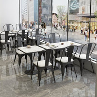 Ensemble table et chaises de style minimaliste moderne pour boutique de desserts, restaurant tendance nordique, salon de thé, snack-bar, table et chaises de bar