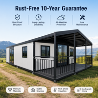 Maison conteneur préfabriquée australienne extensible de 9-10 pieds de haut avec plafond spacieux, 1, 2, 3, 4 ou 5 chambres, maison modulaire moderne, type cabane