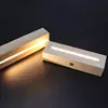 Base de lampe LED en bois rectangulaire à LED, base en bois, lampe de nuit à interrupteur USB lumineux solide, vente chaude
