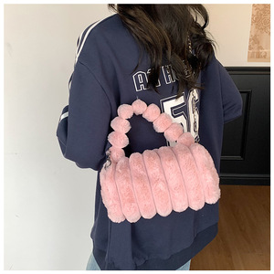 Nouveau sac en peluche pour femme, sac à main texturé automne/hiver, sac bandoulière simple - Product Image 4