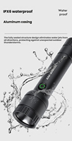 Lampe torche anti-explosion IP65 étanche rechargeable par USB 2000LM super lumineuse 1000M+ longue portée avec zoom tactique à mise au point réglable