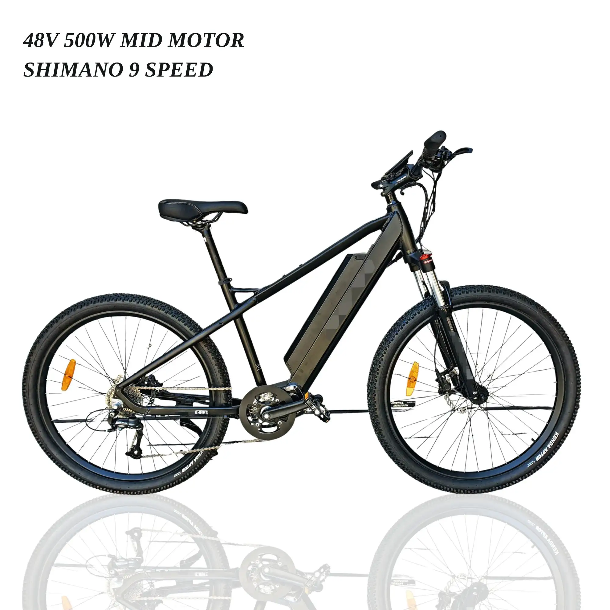 500W Lopen Mid Drive E Cycle Elektrische Fiets Volwassen Full-Suspension Mtb Mountainbike