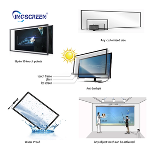Ingscreen 32 43 49 55 65 70 75inch nhà máy bán hàng trực tiếp đa cảm ứng Plug and Play IR <span class=keywords><strong>Overlay</strong></span> Kit tương tác cảm ứng hồng ngoại khung - Product Image 4