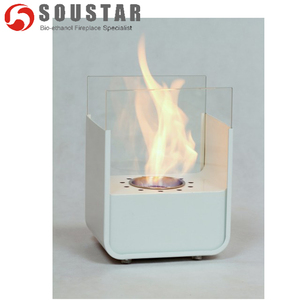 Soustar nuevo diseño interior blanco acero vidrio <span class=keywords><strong>chimenea</strong></span> sin control remoto quemadores de <span class=keywords><strong>alcohol</strong></span> - Product Image 2