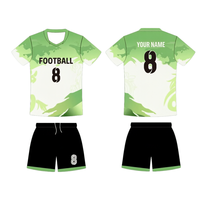 Jersey Sepak Bola Amerika Lengan Pendek Cepat Kering, Menyerap Keringat, Bahan Polyester, Pakaian Olahraga, Cetak Transfer Panas, Musim Panas