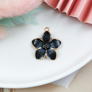 จี้สร้อยคออัลลอยรูปหยดน้ำสีทองรูปดาวห้ากลีบแบบทำมือพร้อมเครื่องประดับต่างหู - Product Image 2