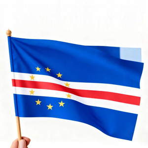 Banderas de Mano de <span class=keywords><strong>Cabo</strong></span> <span class=keywords><strong>Verde</strong></span> al por Mayor 2026, Bandera de Mano de Nueve Países de África, Decoración para el Día Nacional, Poliéster - Product Image 1