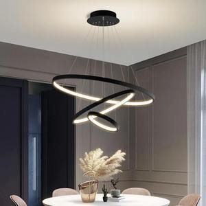 Nordique Moderne Métal Cercle 3 Anneaux Lustres Suspendus Nouveau Design En Aluminium E27 Anneau Led Pendentif Lumière - Product Image 2