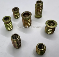 Premium Zinc Alloy & Stainless Steel Hex Socket Threaded Furniture Insert Nut for Wood 1/4-20 M6 Zinc Plated Screw-in Nut