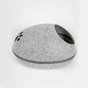 Nueva venta al por mayor gato perro ecológico cómodo cálido suave cáscara de huevo redondo fieltro cama para mascotas - Product Image 3