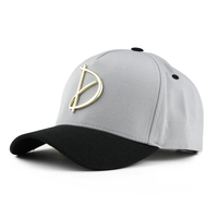OEM kustom desain logam Logo topi Trucker topi pria untuk dijual topi olahraga bisbol 5 panel topi Trucker topi Logo logam untuk pria