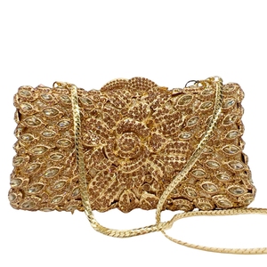 Bolso de Mano Tipo Clutch con Pedrería Floral para Mujer, Brillante, con Cristales, para Bodas, Fiestas Nocturnas - Product Image 3
