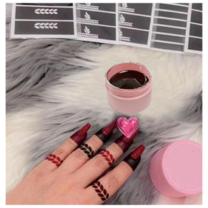 Tùy Chỉnh 30Ml Tạm Thời Thân Thiện Với Môi Mỹ Phẩm <span class=keywords><strong>Henna</strong></span> Hình Xăm Tự Làm Stencil Sơn Móng Tay Nghệ Thuật Mehndi Ngón Tay Nhúng Màu Đen Maroon Sâu Màu Đỏ - Product Image 6