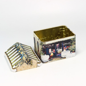 Boîtes de chocolat de Noël créatives personnalisées en forme de maison recyclable joint en métal de qualité alimentaire pour <span class=keywords><strong>cadeau</strong></span> de boîtes de conserve de bonbons vides - Product Image 5