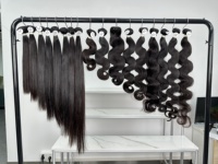 Lot de tissages de cheveux humains brésiliens 100% vierges Remy, cuticules alignées, vente en gros, longueurs de 8 à 40 pouces, double trame cousue à la machine