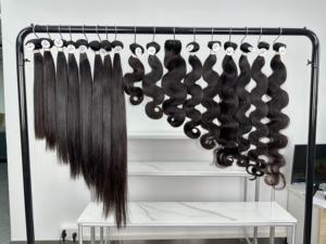 Lot de tissages de cheveux brésiliens vierges Remy à cuticules alignées, vente en gros, longueurs de 8 à 40 pouces, double trame machine - Product Image 3