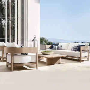 Luxury Outdoor Teak Sofa Set Modern Wood Furniture Leisure Garden Sofa Patio Furniture Set L Shape Sofa