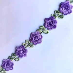 Оптовая продажа, фабричные хлопковые Цветочные петельки с вышитой кружевной отделкой с разными узорами для «своими руками» - Product Image 6