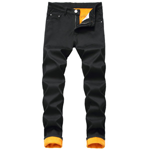 <span class=keywords><strong>Jeans</strong></span> Invernali da Uomo Taglie Forti Felpati Caldi Denim Spesso Slim a Gamba Dritta - Product Image 1